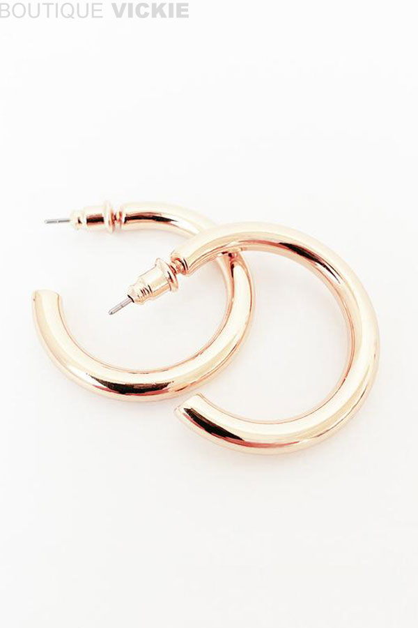 Petits anneaux de métal bombés - 2439 - Boucles d'oreilles