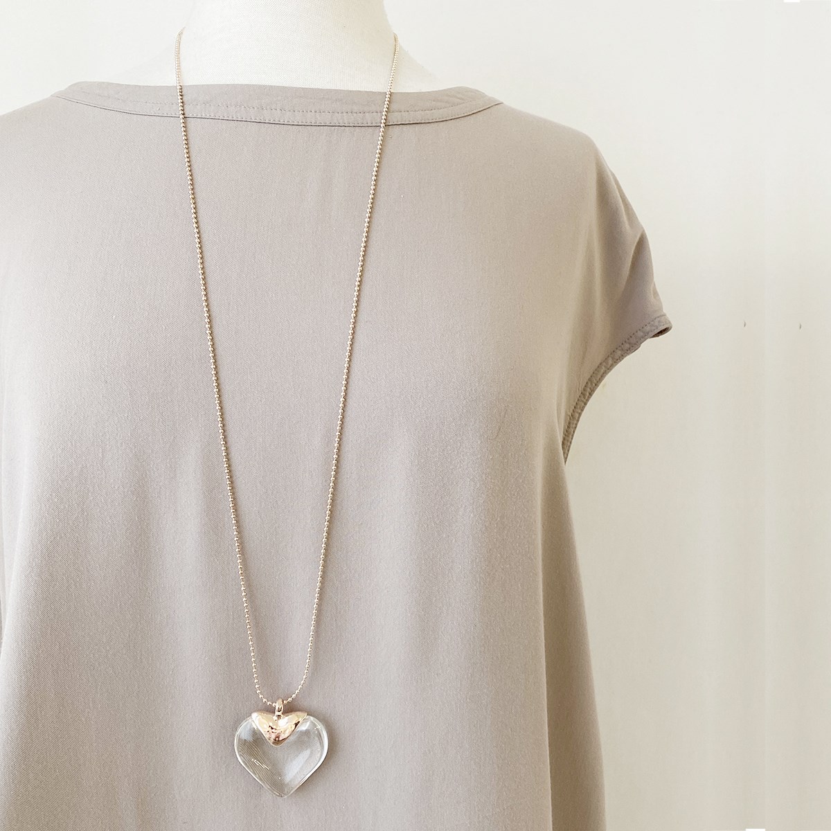 Collier long avec pendentif coeur - 1442 - 