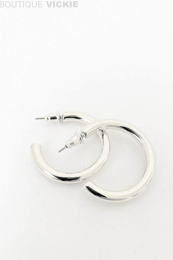 Petits anneaux de métal bombés - 2439 - Boucles d'oreilles